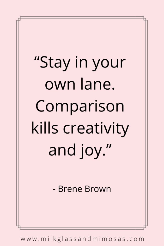 Brene Brown quote on pink background